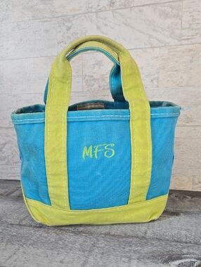 L.L. Bean Vintage Mini Boat & Ttoe Canvas Bag Colorblock